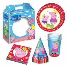Росмэн (канц.) Подарочный набор посуды 24 предмета "Пеппа-принцесса", Peppa Pig 28567