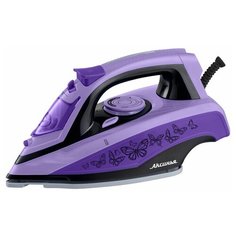 Утюг аксинья КС-3001 фиолетовый с черным: 2600 Вт, керамика,самоочистка