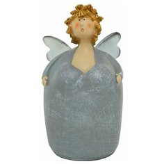 Статуэтка ангел тамми в сером платье, полистоун, 25 см, Boltze