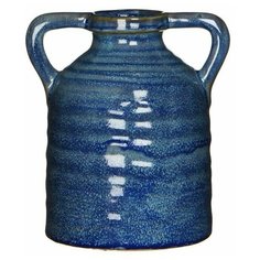 Ваза стэфи с ручками, керамика, голубая, 17х15 см, Edelman