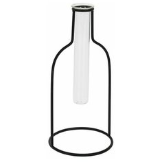 Ваза консиз, стекло, металл, 10х10х22.5 см, Koopman International