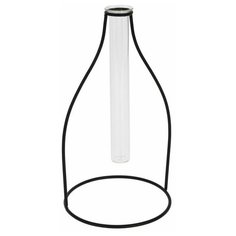 Ваза консиз, стекло, металл, 14х14х26.5 см, Koopman International
