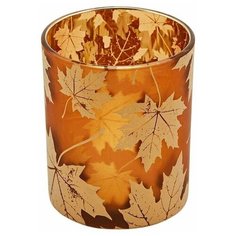 Подсвечник кленовое очарование, стекло, светло-медный, 10 см, EDG