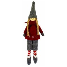 Фетровая кукла на ёлку задорная девчонка, разные модели, 26 см, Due Esse Christmas