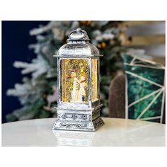 Фонарик волшебная вьюга - снеговики, тёплая белая LED подсветка, 15.5x11x24 см, Kaemingk