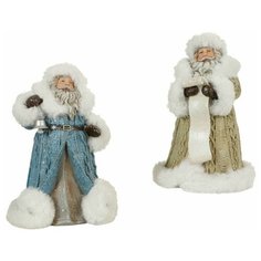 Статуэтка стильный ДЕД мороз, полистоун, светлый, 13х12.5х20.5 см, разные модели, Edelman