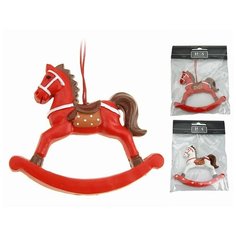 Ёлочная игрушка лошадка-качалка, полистоун, 13х1х11 см, разные моделиl, Koopman International