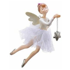 Ёлочная игрушка ФЕЯ со звёздочкой (в правой руке), полистоун, тюль, 13.5 см, Kaemingk