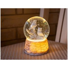 Снежный шар совы на полянке, подсветка, 14 см, Koopman International