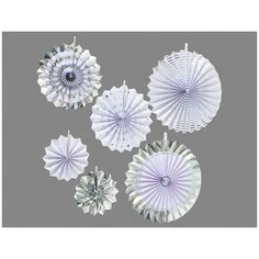 Набор бумажных украшений FIESTA, серебряный, 6 шт., Boltze