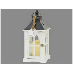 Винтажный фонарь наталле, дерево, стекло, белый, 39 см, Boltze