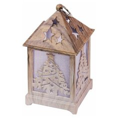 Светящаяся ёлочная игрушка домик новогодней радости, тёплый белый LED-огонь, 6.5х6.5х12.5 см, разные модели, Koopman International