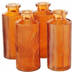 Набор декоративных ваз панья, оранжевый, стекло, 14 см, 4 шт., Boltze