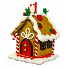 Ёлочная игрушка домик-тортик, полирезин, 6.5х6.5х9 см, Forest Market