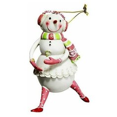 Статуэтка-подвеска снеговик-девочка, полирезин, 6.5х4.7х10.2 см, Forest Market