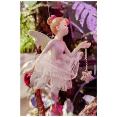 Ёлочная игрушка ФЕЯ со звёздочкой (в левой руке), полистоун, тюль, 13.5 см, Kaemingk