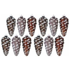 Набор коллекционных ёлочных игрушек шишки - лакшери, стекло, 12 см, упаковка 12 шт., Boltze