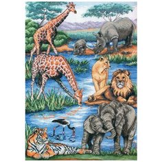 Набор для вышивания крестом Maia "Животные Африки", 42 х 29 см, арт. 5678-1212