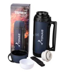 Термос (Тонар) HS.TM-043 1900ML (крышка-кружка с ручк, доп.пл.чашка, скл.ручки, ремень)