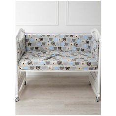 Бортик для детской кроватки МамаШила "Медвежата" (серый) 6-403-З