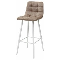 Барный стул SPICE MF-06 теплый серый, ткань микрофибра / белый каркас M-CITY