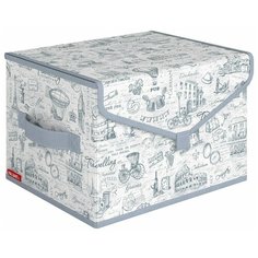 Короб стеллажный с крышкой, малый, 30*25*20 см, TRAVELLING INDIGO Valiant