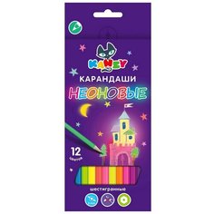 Kanzy Карандаши цветные неоновые Сказочный замок, 12 цветов (NCP- 1012)