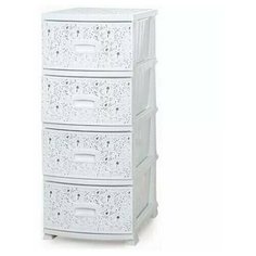 Комод "Декор" 4 ящика "Ажур" белый РОССПЛАСТ