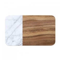 Коврик под миски TARHONG "Acacia Wood+Carrara", коричнево-белый, 48х29см