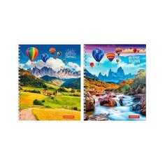 Тетрадь общая Проф-пресс Воздушные шары и горы А5 80 листов в клетку на спирали (обложка в ассортименте) 5 шт.