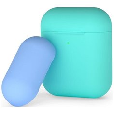 Силиконовый чехол Deppa для наушников Apple AirPods (мятно-голубой)