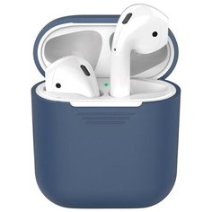Силиконовый чехол Deppa для наушников Apple AirPods (синий)