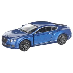 Детская инерционная металлическая машинка с открывающимися дверями, модель 2012 Bentley Continental GT, синий Serinity Toys