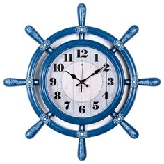 Часы настенные штурвал d=54см, корпус синий с белым "Классика", 5454-003 Рубин