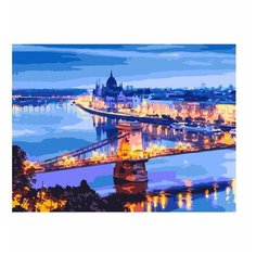 LORI Раскраска по номерам Ночной Будапешт 28.5x38 см