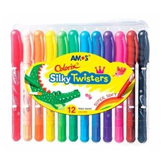 AMOS Мелки пастельные на масляной основе Silky Twisters 12 цветов Амос