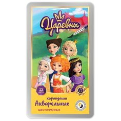 ВКФ Царевны TSR-WCPM-6012 Набор акварельных карандашей Царевны 12 цвв металлической коробке 1 шт. Воскресенская карандашная фабрика