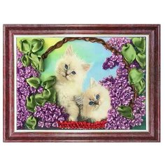 Набор для вышивания Каролинка №07 лентами Коты в корзине 4013 245 х 18 см 1 шт.