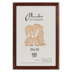 Рамка Зебра РЗ-17 20 х 30 см деревсо стеклом №2 коричневый 2 шт.