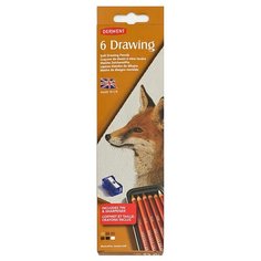 Derwent Набор цветных карандашей Drawing 6 цв0701089 с точилкой 1 шт.
