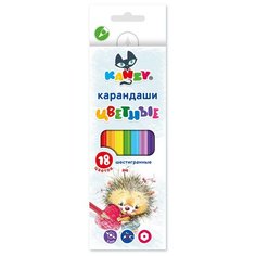 KANZY CP-6018 Набор цветных карандашей Веселый ежик 18 цв. 2 шт.