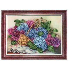 Набор для вышивания Каролинка №05 лентами Гортензия в корзине 3029 325 х 25 см 1 шт.