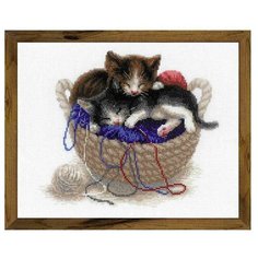 Набор для вышивания RIOLIS Сотвори Сама 1724 Котята в корзине 24 х 30 см 1 шт. Риолис