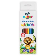 KANZY CP-4018 Набор цветных карандашей Весёлый львенок 18 цв. 2 шт.
