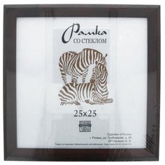 Рамка Зебра РЗ-25 25 х 25 см деревсо стеклом №2 коричневый 2 шт.