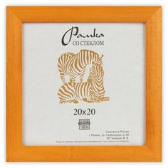 Рамка Зебра РЗ-25 20 х 20 см деревсо стеклом №3 желтый 2 шт.