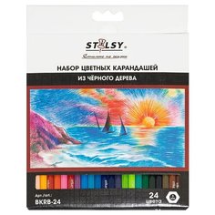 STILSY BKRB-24 Набор цветных карандашей из черного дерева 24 цвассорти 1 шт.