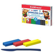ErichKrause Мягкий восковой пластилин со стеком 78 г 6 цв53414 5 шт.