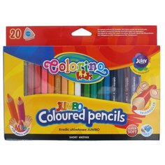 Colorino JUMBO Треугольные цветные карандаши мини 20 цвCL32971PTR с точилкой 1 шт.