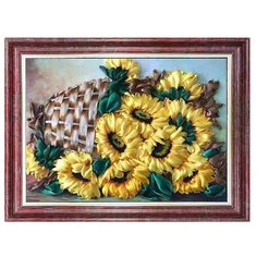 Набор для вышивания Каролинка №05 лентами Корзина с подсолнухами 3026 26 х 365 см 1 шт.